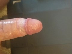 Playing with my big cock and oil
