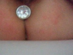 Home made extreme pussy juice running over buttplug