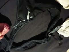 Masseuse friend cums on gfs black thong worn at work all day