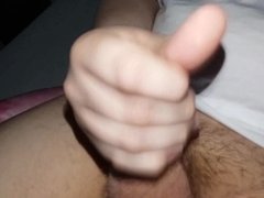 Chubby gay boy wanking and cumming