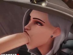 Tight Overwatch Ashe fucked in different positions