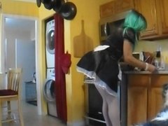 Sissy Maid Michelle Cooking Breakfast