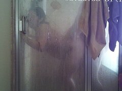Asian Wife Fucking Doggy Style in Shower
