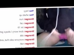 Omegle girl almost gets caught showing off her tits and ass (w/ sound)