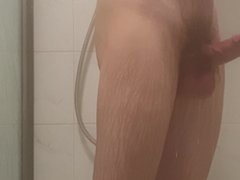 skinny boy in shower