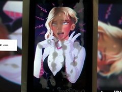 Gwen Stacy Cum Tribute #2 -Ahegao- (Spider-Gwen by Shadbase)