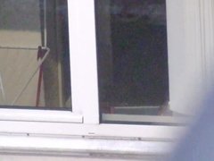 Window voyeur - Teen neighbour all naked doing her laundry