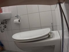 Blonde girl toilet hidden cam