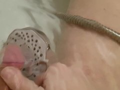 shower jet cumshot moaning orgasm under water