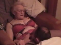 Granny Jean gets cum on her face