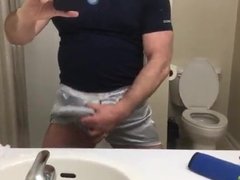 Jacking off in silk boxers