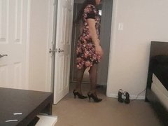 Showing off my sexy body in a floral dress...