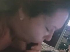 White bitch sucking while on the phone with her man