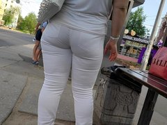 Big juicy ass blonde milfs in tight white jeans