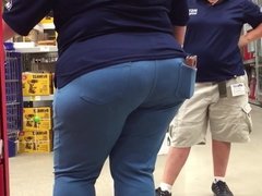 SSBBW Granny Clerk Huge Ass Caught Again