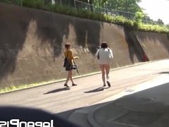 Japanese lady had to go so bad that she peed in the street