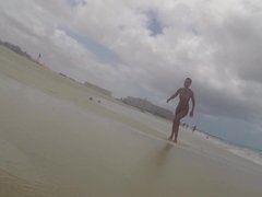 Nudist milf walking on the beach part.2