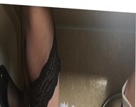 Tranny maid masturbating and cumming in shower