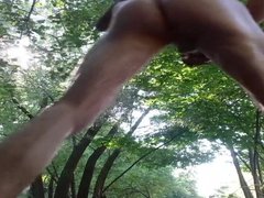 BIG DICK WANKING NAKED IN THE FOREST