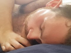 hairy guy working out bears cock and getting his cum