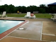 Public Pool - Butt plug swim pussy flash