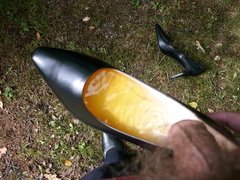 Piss in wifes high heeled classic pump