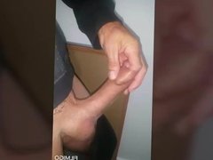 Stroking my big wet uncut horny cock for all to see