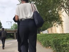 Thick round juicy Haitian bubble butt eatin up loose pants