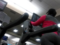 Fat ass Ebony on Treadmill part1