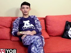 Twink shows off his ass and cock and masturbates