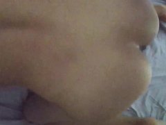 Asian Wife cumshot on ass and back
