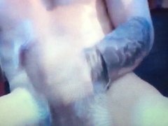 Young slim Latino twink busts a nut cum load on cam