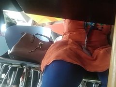 desi upskirt under table  while lunch time captured