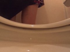 Close up of my girlfriends vagina and anus on toilet
