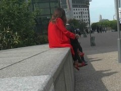 Ebony in red heels