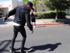 Avril Lavigne skateboarding