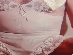 secret lingerie wearer gets sprayed with knicker cock cum