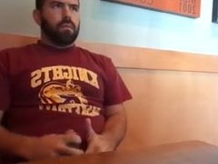 Hot Guy Jerking Off at Coffee Shop