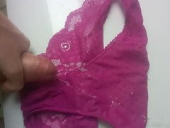 Cum on purple panties