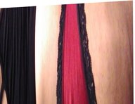 Vera's black Cami and red panties