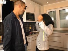 AMATEUR EURO - German Guy Fucks In The Kitchen An Asian Babe