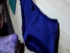 Cumshot on black panty again in slowmotion