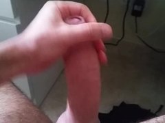 Guy Strokes His Fat Uncut Cock And Ooze White Thick Cum