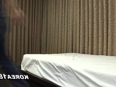 Chunky Korean girl fucks at a massage parlor