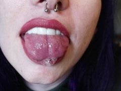 Goth girl spit tongue fetish