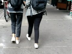 Nice booty in jeans walking the street