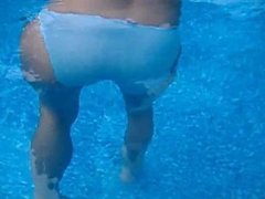 Underwater farts at the pool