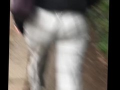 Thick round juicy Albanian bubble butt in tight pants