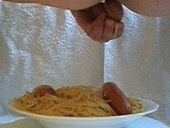 Me pee in pasta and sausage masturbate