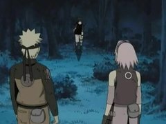 Naruto and Sasuke fuck Sakura in her asshole in the woods